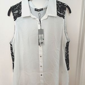 Karl Lagerfeld Lace Button down